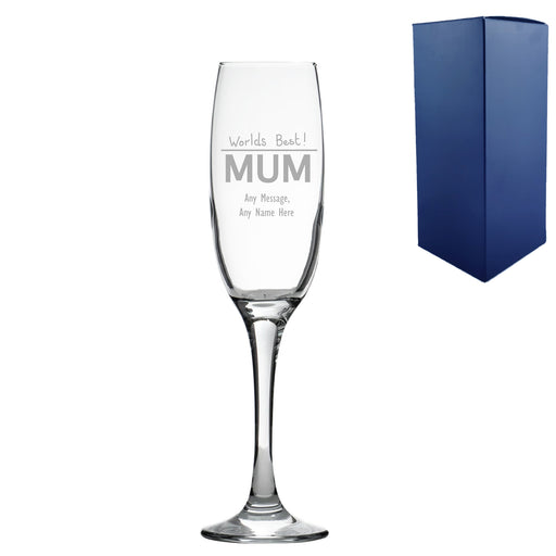 Engraved Mothers Day champagne flute, Gift Boxed Image 1