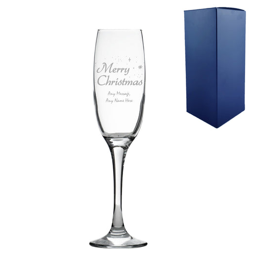 Engraved Merry Christmas champagne flute, Gift Boxed Image 2