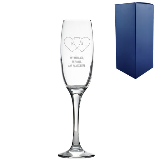 Engraved Valentines Day champagne flute, Gift Boxed Image 2