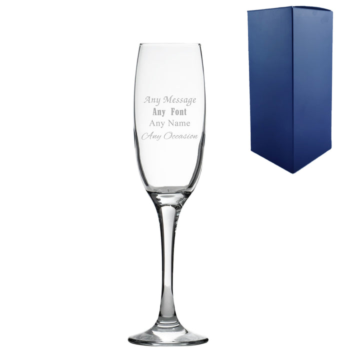 Engraved Any Message champagne flute, Gift Boxed Image 2
