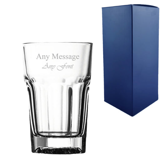Engraved American Style Beverage 10oz/295ml, Casablanca Glass, Any Message Image 1