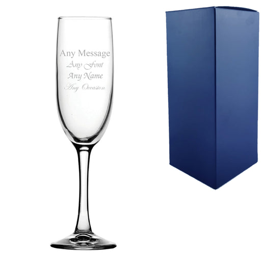 Engraved Imperial Plus Champagne Flute, 5.25oz/155ml Glass, Any Message Image 2