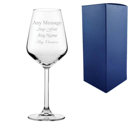 Engraved Allegra White Wine, 12.25oz/362ml Glass, Any Message Image 2