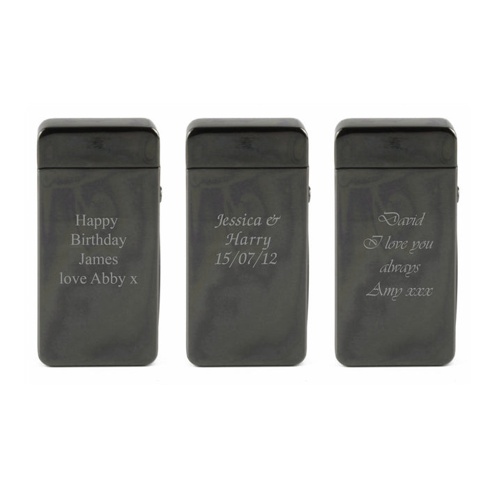 Engraved Electric Arc Lighter, Black, Any Message, Gift Boxed Image 4