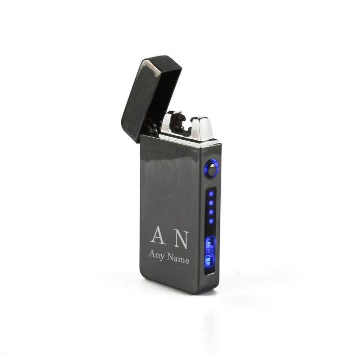 Engraved Electric Arc Lighter, Black, Initials, Gift Boxed Image 3