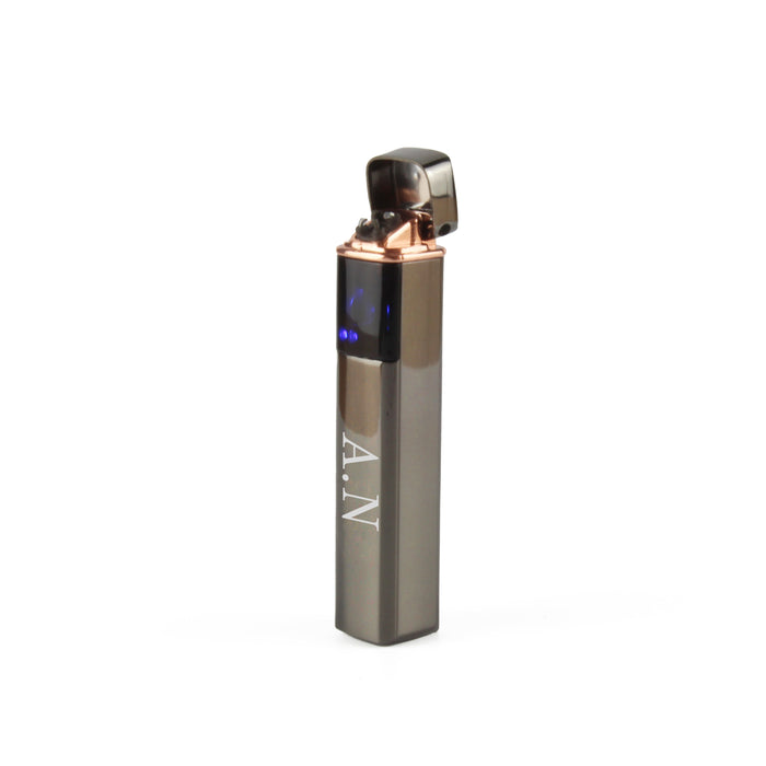 Engraved Slim Electric Lighter Black Initials Gift Boxed Image 3