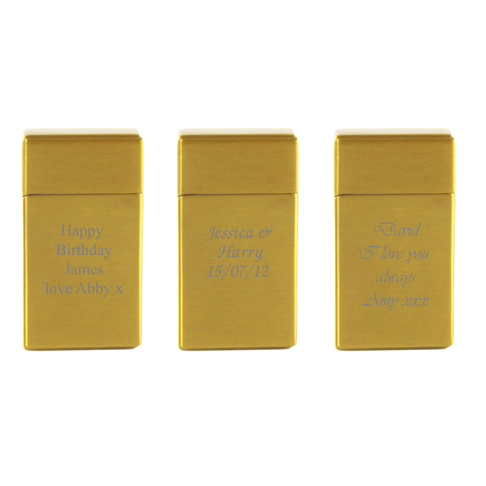 Engraved Jet Gas Lighter Gold Any Message Gift Boxed Image 4
