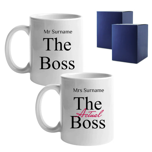 His and Hers Mug Set, The Boss and The Actual boss, 11oz/312ml Mugs Image 2