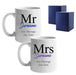 Mr and Mrs Mug Set, Classic Font Design, Ceramic 11oz/312ml Mugs Image 2