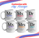 Gender Neutral Wedding Mug Set, Mx and Mx Classic Font Design Image 4