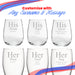 Engraved His and Hers Any Text Beer and Stemless Wine Glass Set Image 5