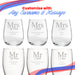 Engraved Mr and Mrs Beer and Stemless Wine Set, Classic Font Image 5