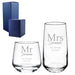 Engraved Mr and Mrs Whisky and Cocktail Set, Classic Font Image 1