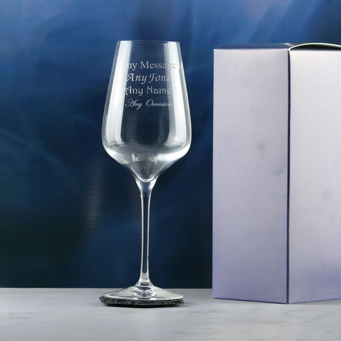 Engraved Crystal Wine Glass, Sublym Large 550ml Glass, Gift Boxed Image 3