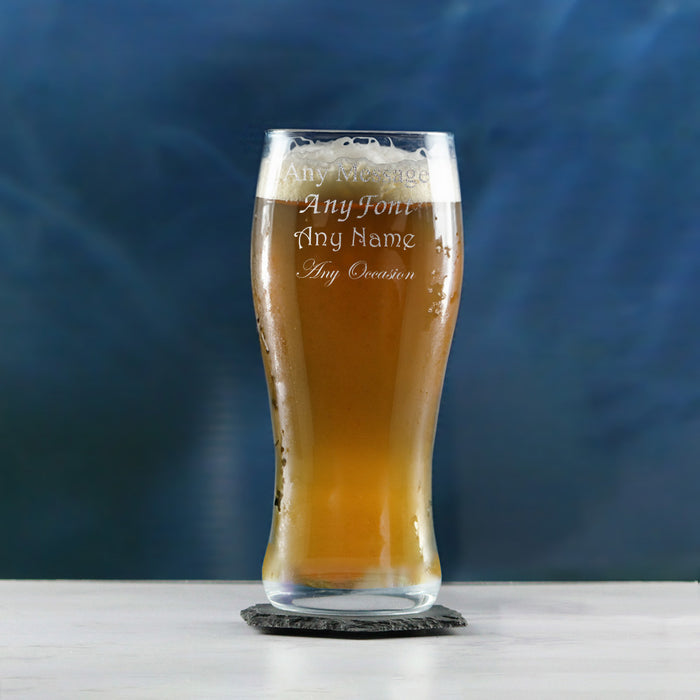 Engraved Pint Glass, Nevis Curved 20oz Beer Glass, Gift Boxed Image 4