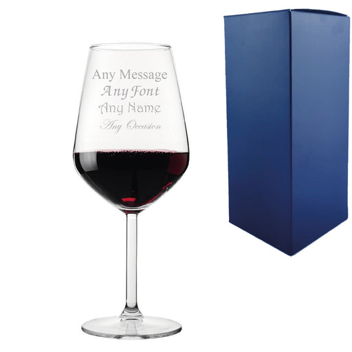 Engraved Red Wine Glass, Allegra 490ml Glass, Gift Boxed Image 1