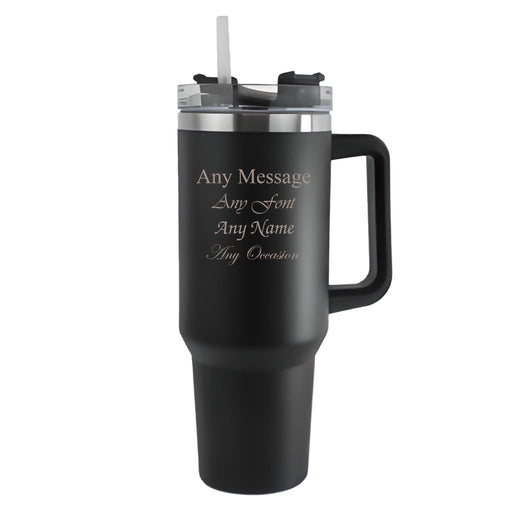 Engraved Extra Large Black Travel Cup 40oz/1135ml, Any Message Image 2