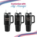 Engraved Extra Large Black Travel Cup 40oz/1135ml, Any Message Image 4