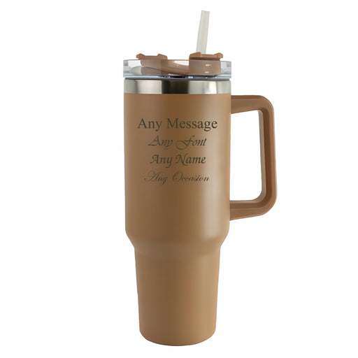 Engraved Extra Large Brown Travel Cup 40oz/1135ml, Any Message Image 2
