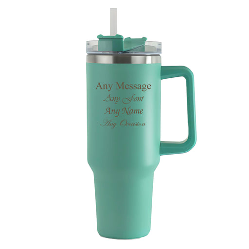Engraved Extra Large Teal Travel Cup 40oz/1135ml, Any Message Image 2
