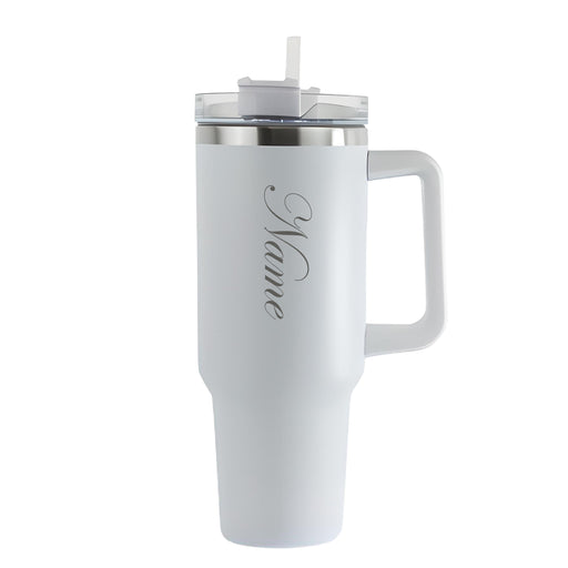 Engraved Extra Large White Travel Cup 40oz/1135ml, Any Name Image 2