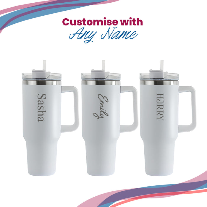 Engraved Extra Large White Travel Cup 40oz/1135ml, Any Name Image 4