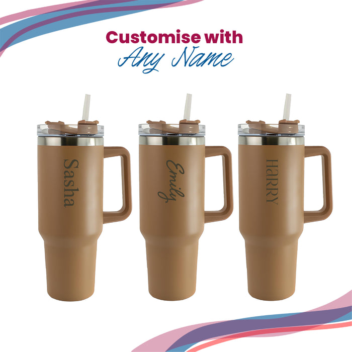 Engraved Extra Large Brown Travel Cup 40oz/1135ml, Any Name Image 4