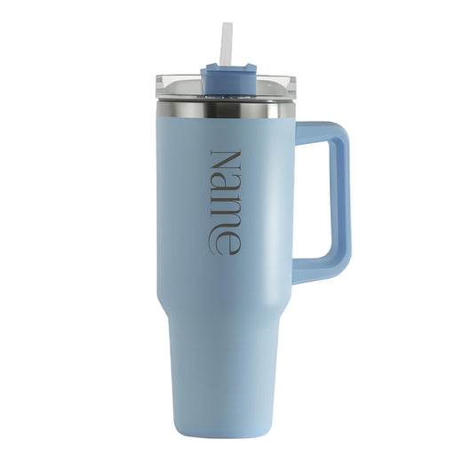 Engraved Extra Large Light Blue Travel Cup 40oz/1135ml, Any Name Image 1