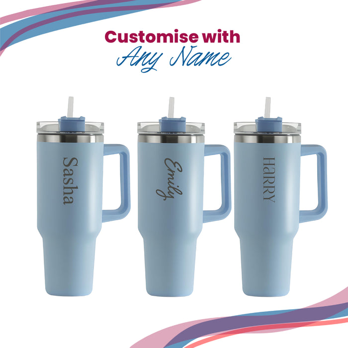 Engraved Extra Large Light Blue Travel Cup 40oz/1135ml, Any Name Image 4