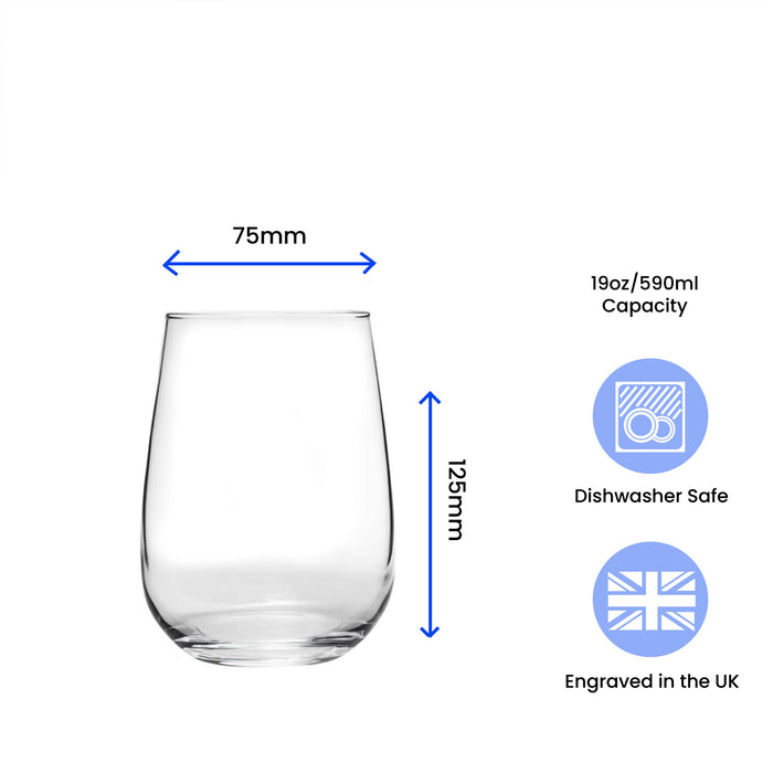 Engraved 590ml Corto Stemless Gin and Tonic Glass with Gift Box Image 3