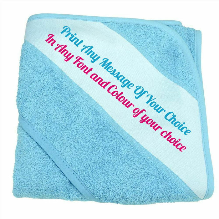 Personalised Printed Blue Baby Towel - 75 x 75 cm Image 1