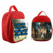 Personalised Printed Red Kids Lunch pack Image 1
