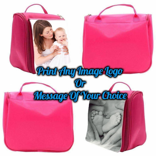 Personalised Printed Pink Wash Bag Image 1
