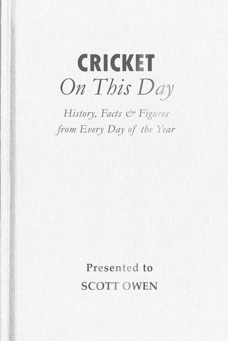 Personalised Cricket On This Day Book