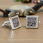 Secret Message QR Code Cufflinks