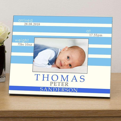 Personalised New Born Baby Boy Photo Frame 6x4 - Myhappymoments.co.uk