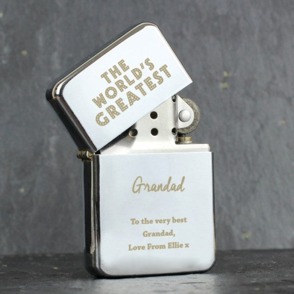 Personalised The World's Greatest Silver Lighter - Myhappymoments.co.uk