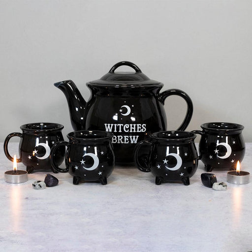 Witches Brew Ceramic Cauldron Teapot & Mug Set