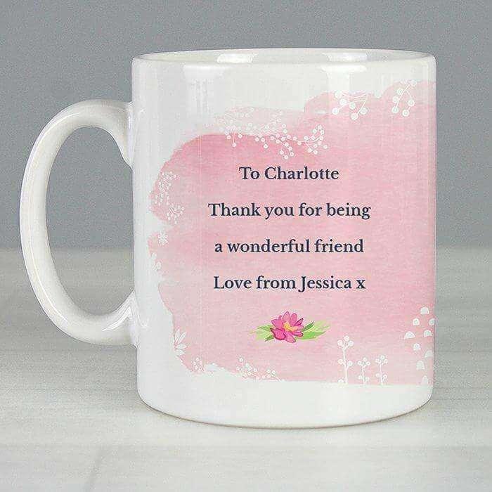 Personalised Floral Watercolour Mug - Myhappymoments.co.uk