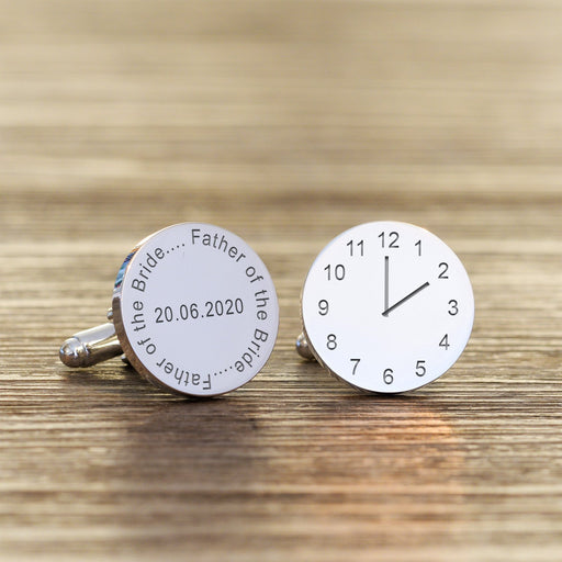 Personalised Father Of The Bride Cufflinks - Special Time & Date