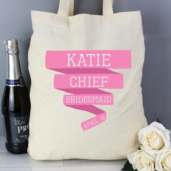 Personalised Pink Banner Cotton Bag