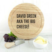 Engraved Any Message Round Cheese Board Set
