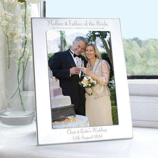 Personalised Silver 5x7 Decorative Mother & Father of the Bride Photo Frame - Myhappymoments.co.uk