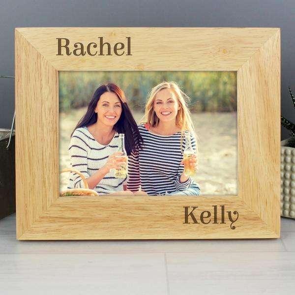 Personalised 7x5 Couples Wooden Photo Frame - Myhappymoments.co.uk