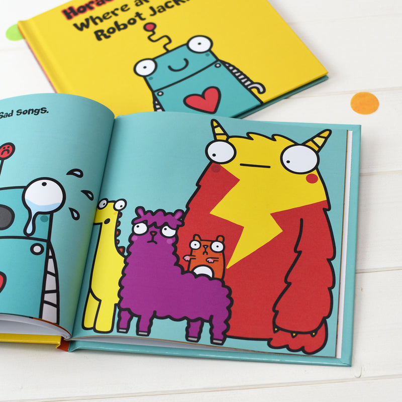 Personalised Flossy and Jim Where are you Robot? Book - Myhappymoments.co.uk