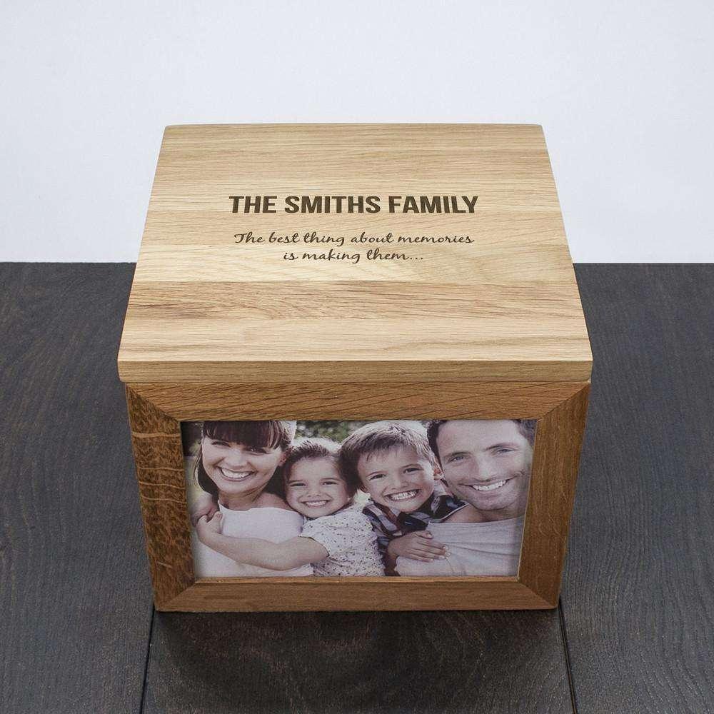 Personalised Family Photo Frame Wooden Keepsake Box
