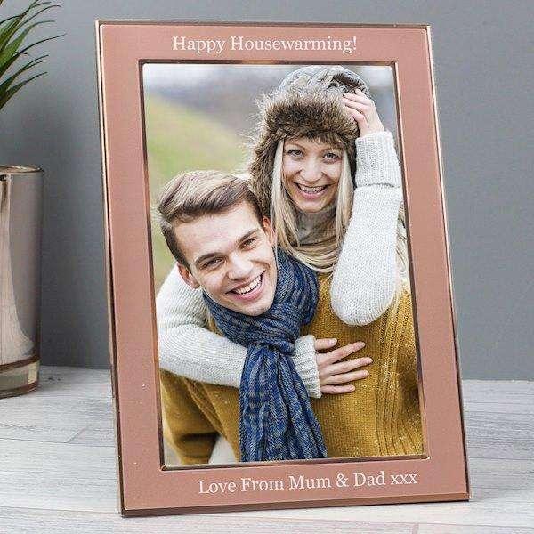 Personalised Rose Gold Photo Frame 4x6 - Myhappymoments.co.uk