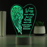 Personalised Angel Wings Memorial Colour Changing LED Light