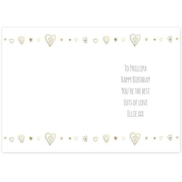 Personalised Gold Hearts Card - Myhappymoments.co.uk