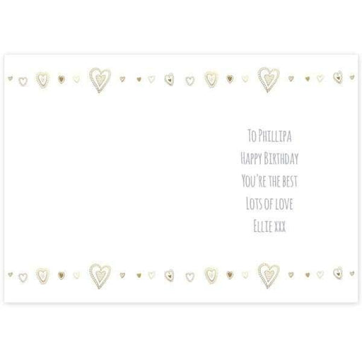 Personalised Gold Hearts Card - Myhappymoments.co.uk